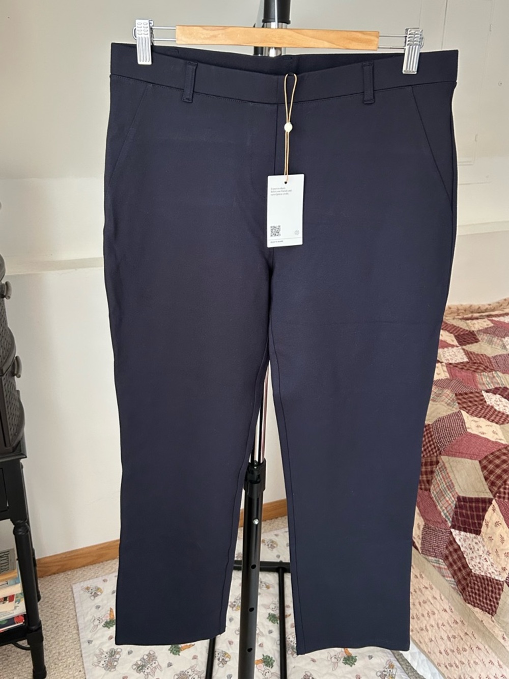 Quince Ultra Stretch Ponte Straight Leg Pant Navy NWT